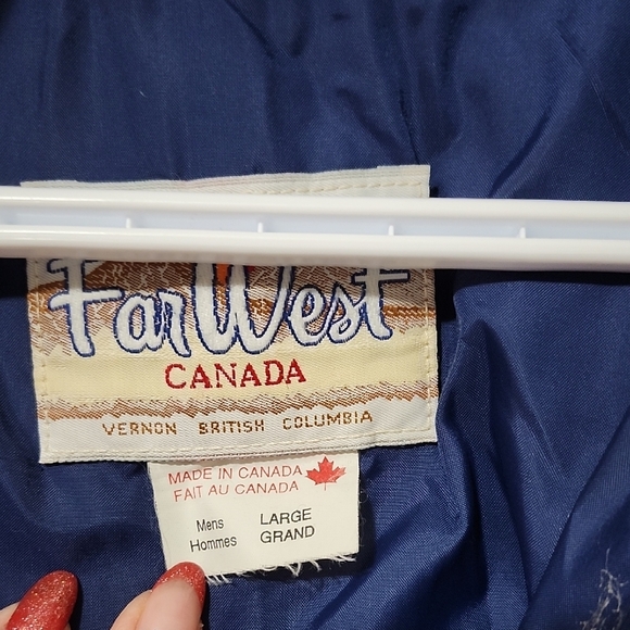 Far West Canada Blue Vintage Windbreaker with Color-Blocking Y2K - Picture 2 of 6